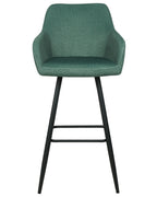 Set of 2 Bar Chairs CASMALIA Velvet Dark Green