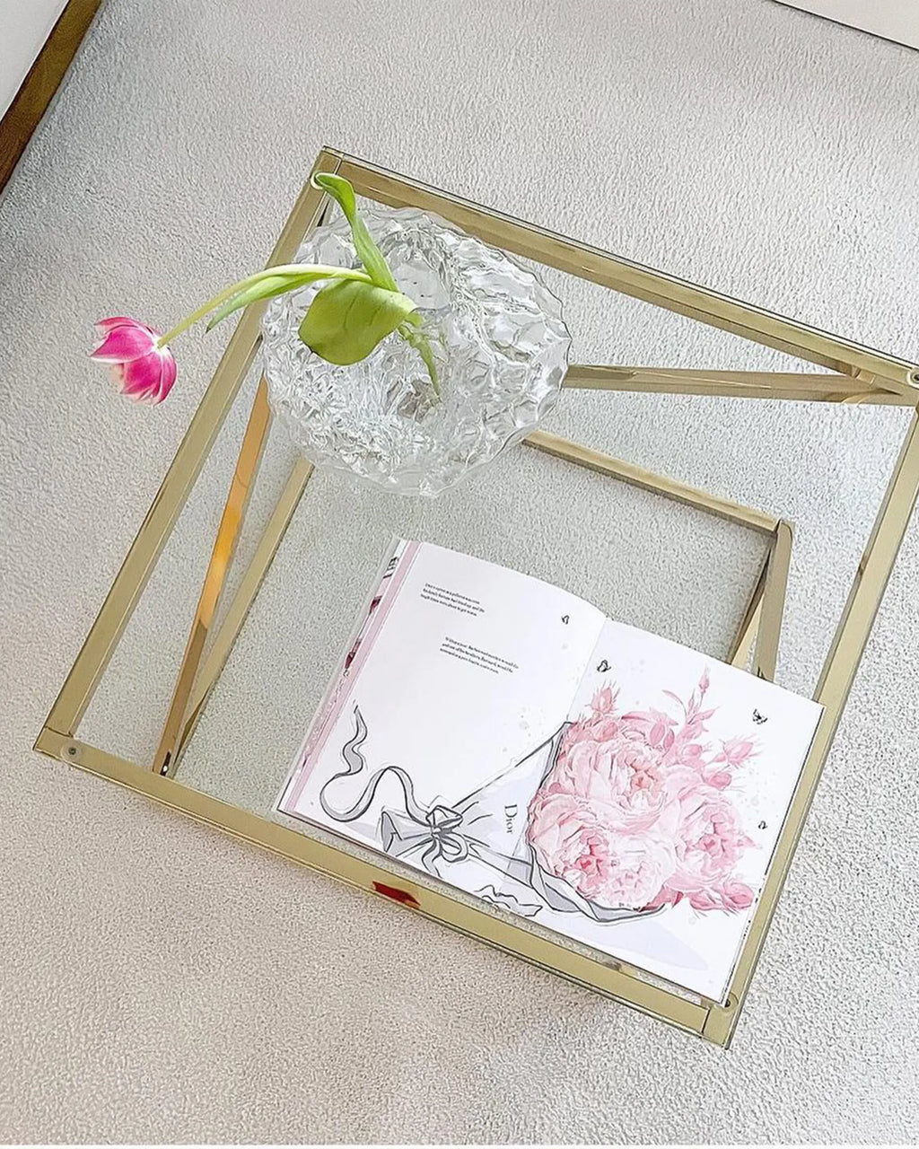 Coffee Table BEVERLY Glass Gold