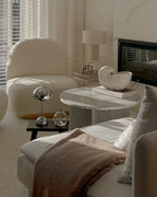Armchair LOVIISA Boucle White