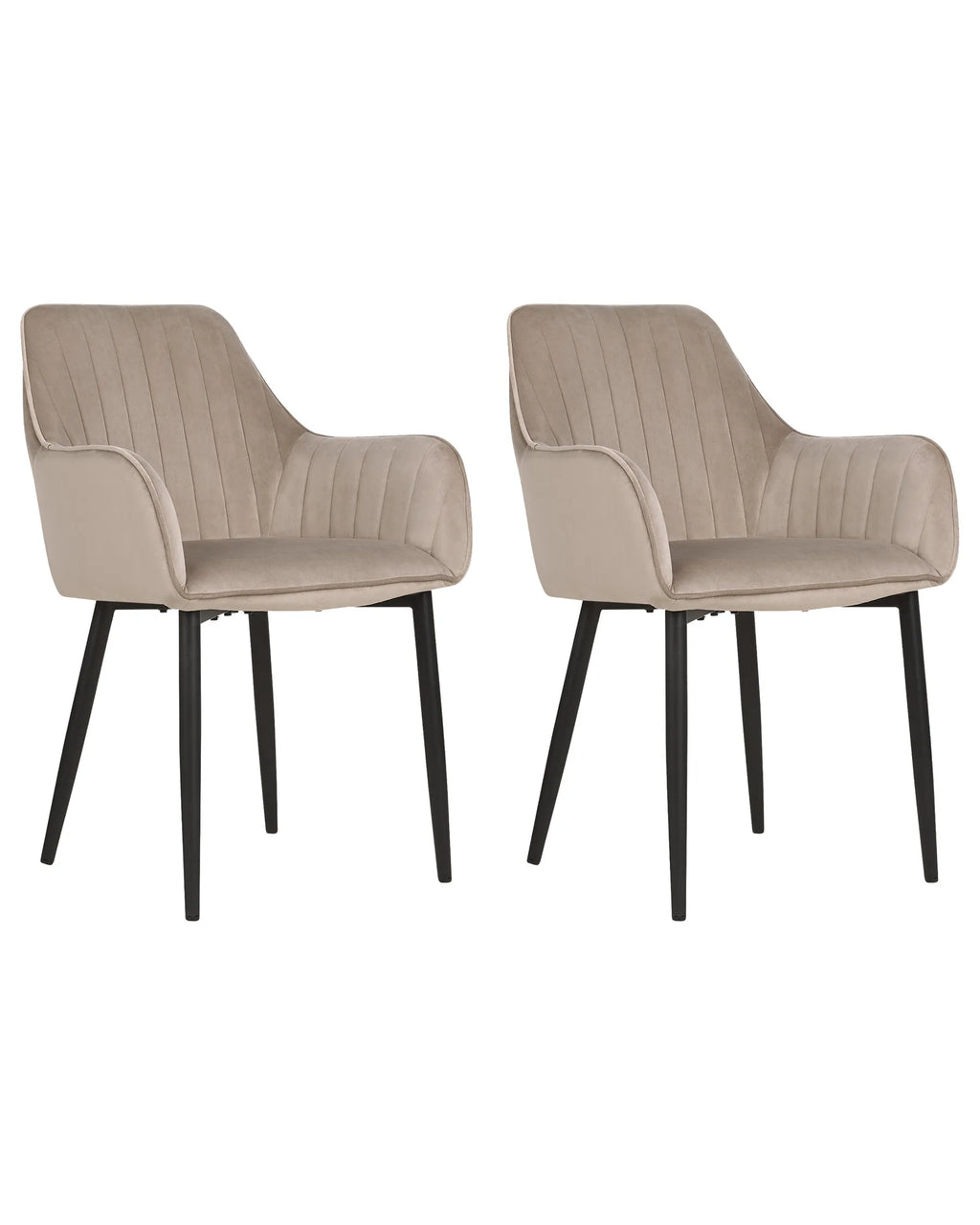 Set of 2 Dining Chairs WELLSTON Velvet Taupe