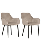Set of 2 Dining Chairs WELLSTON Velvet Taupe