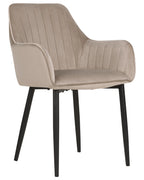 Set of 2 Dining Chairs WELLSTON Velvet Taupe