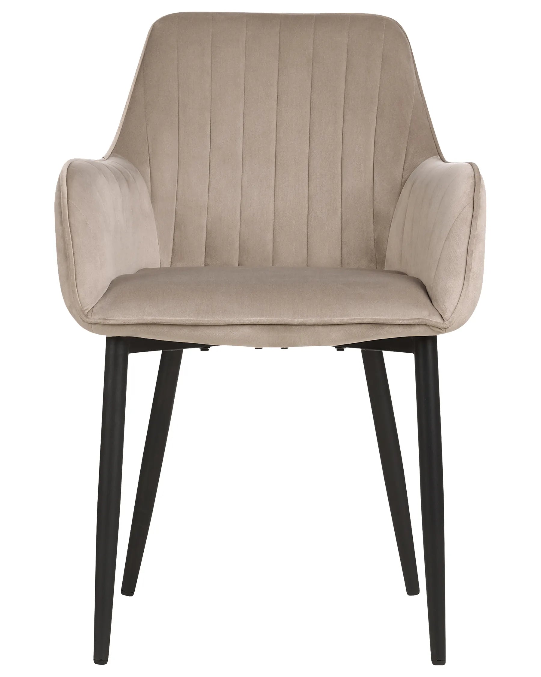 Set of 2 Dining Chairs WELLSTON Velvet Taupe