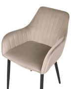 Set of 2 Dining Chairs WELLSTON Velvet Taupe