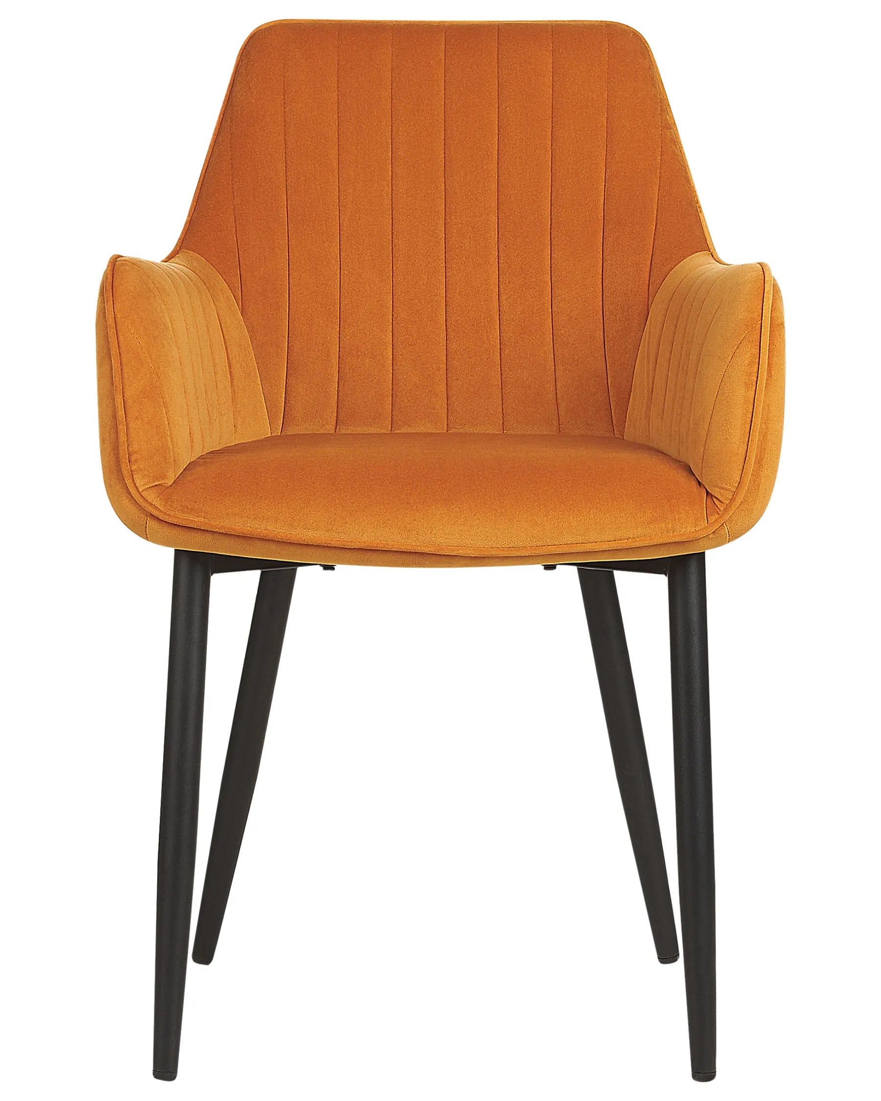 Set of 2 Dining Chairs WELLSTON Velvet Orange