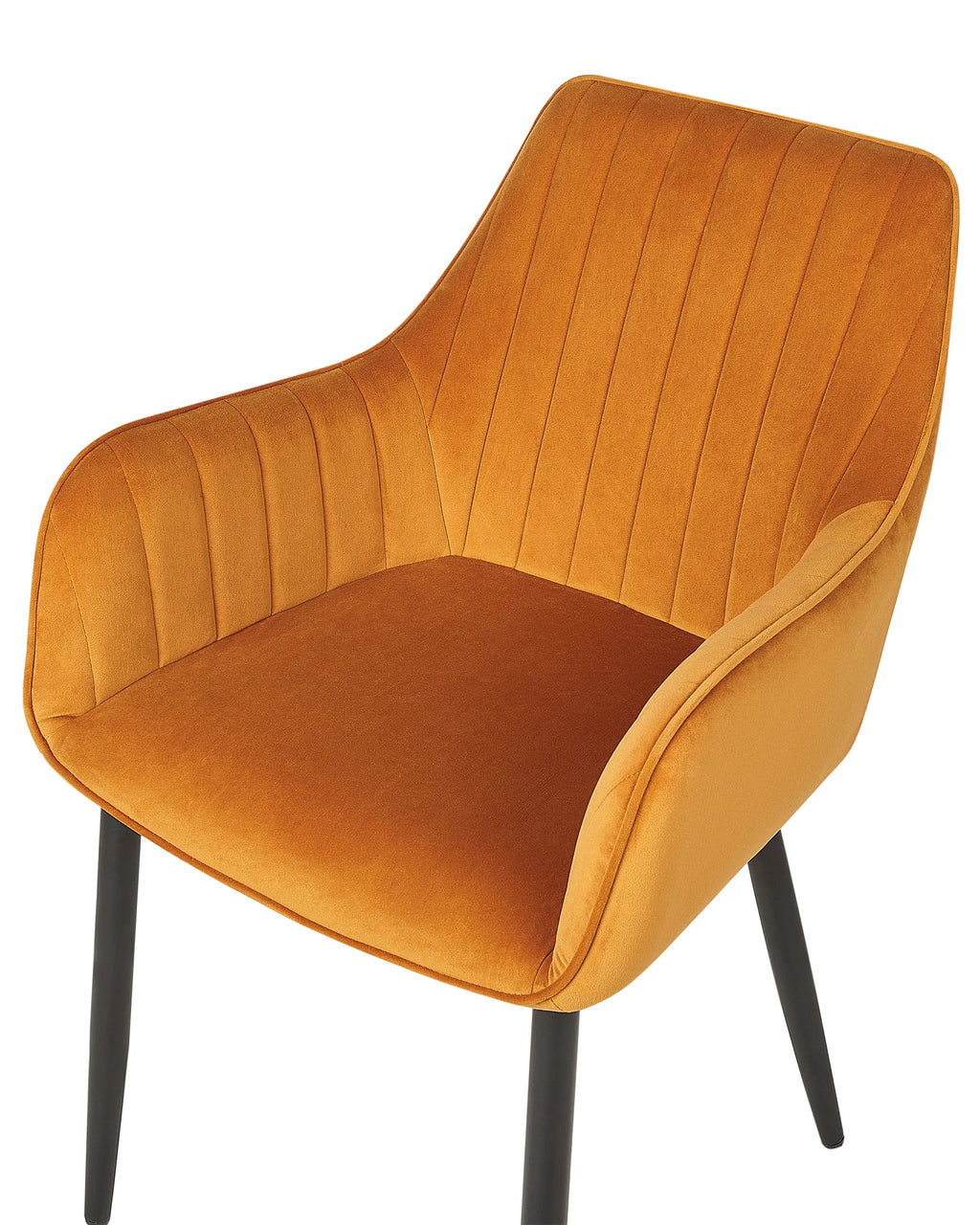 Set of 2 Dining Chairs WELLSTON Velvet Orange