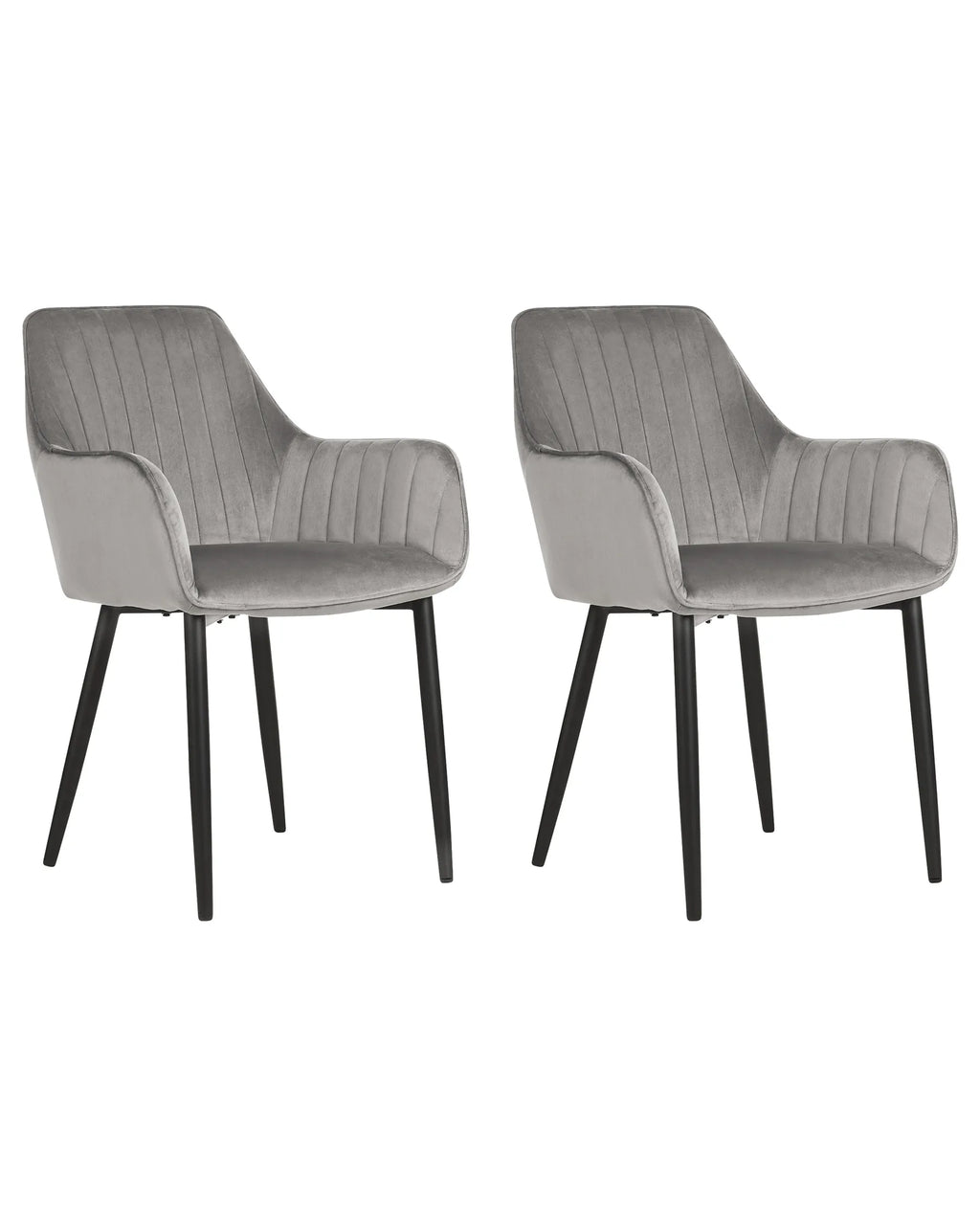 Set of 2 Dining Chairs WELLSTON Velvet Dark Grey
