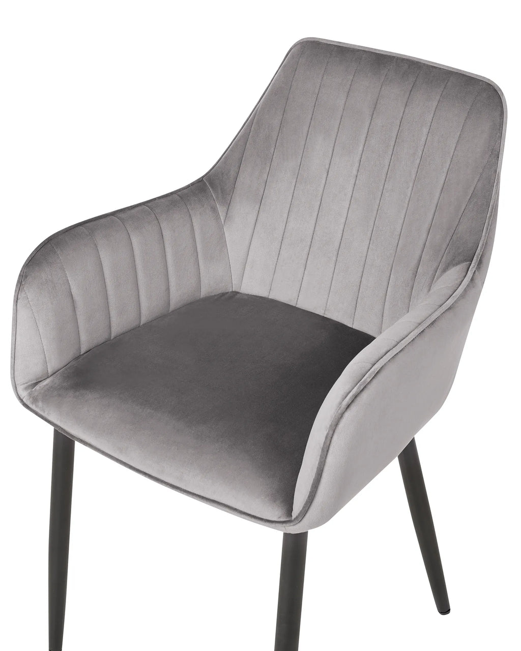 Set of 2 Dining Chairs WELLSTON Velvet Dark Grey
