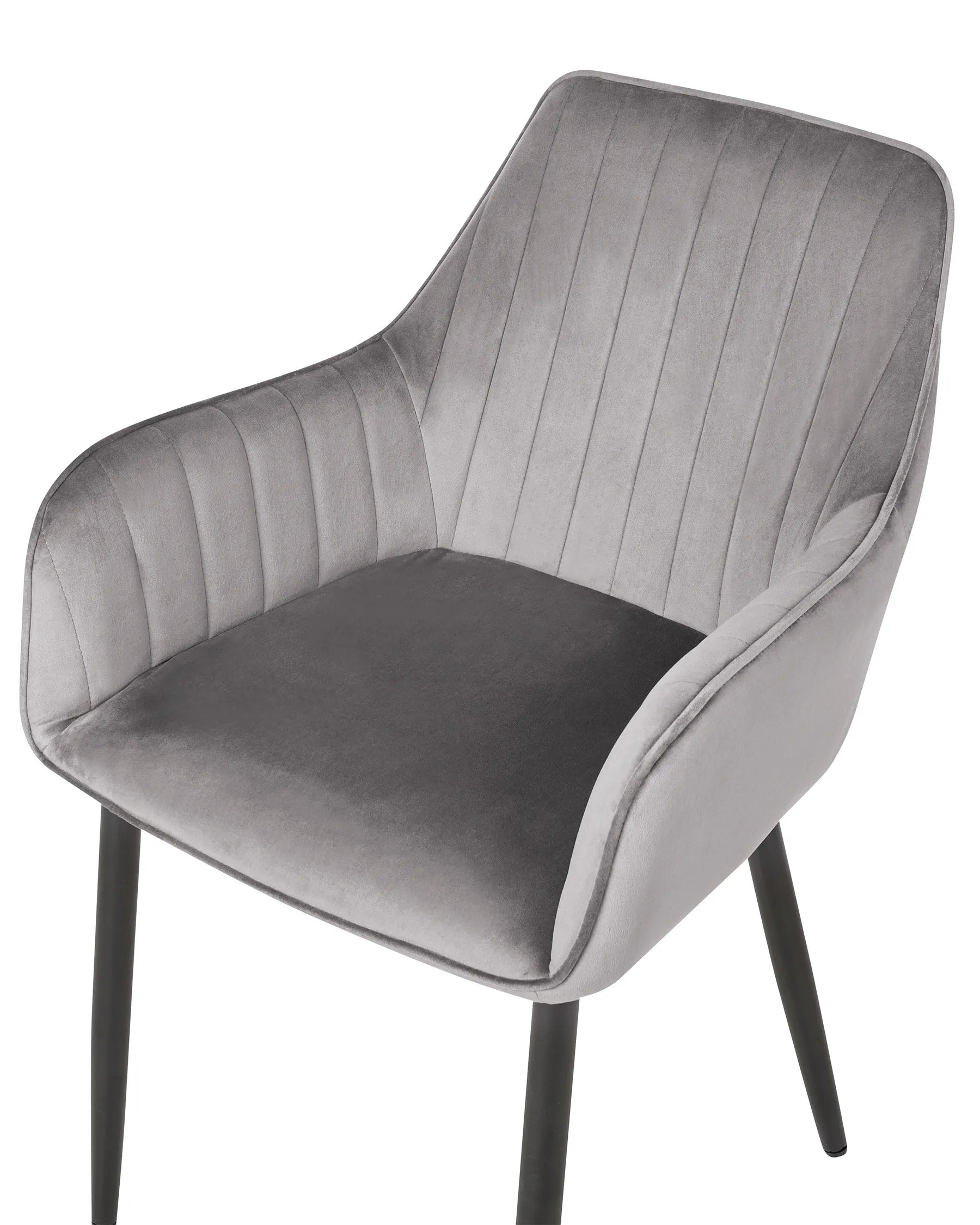 Set of 2 Dining Chairs WELLSTON Velvet Dark Grey