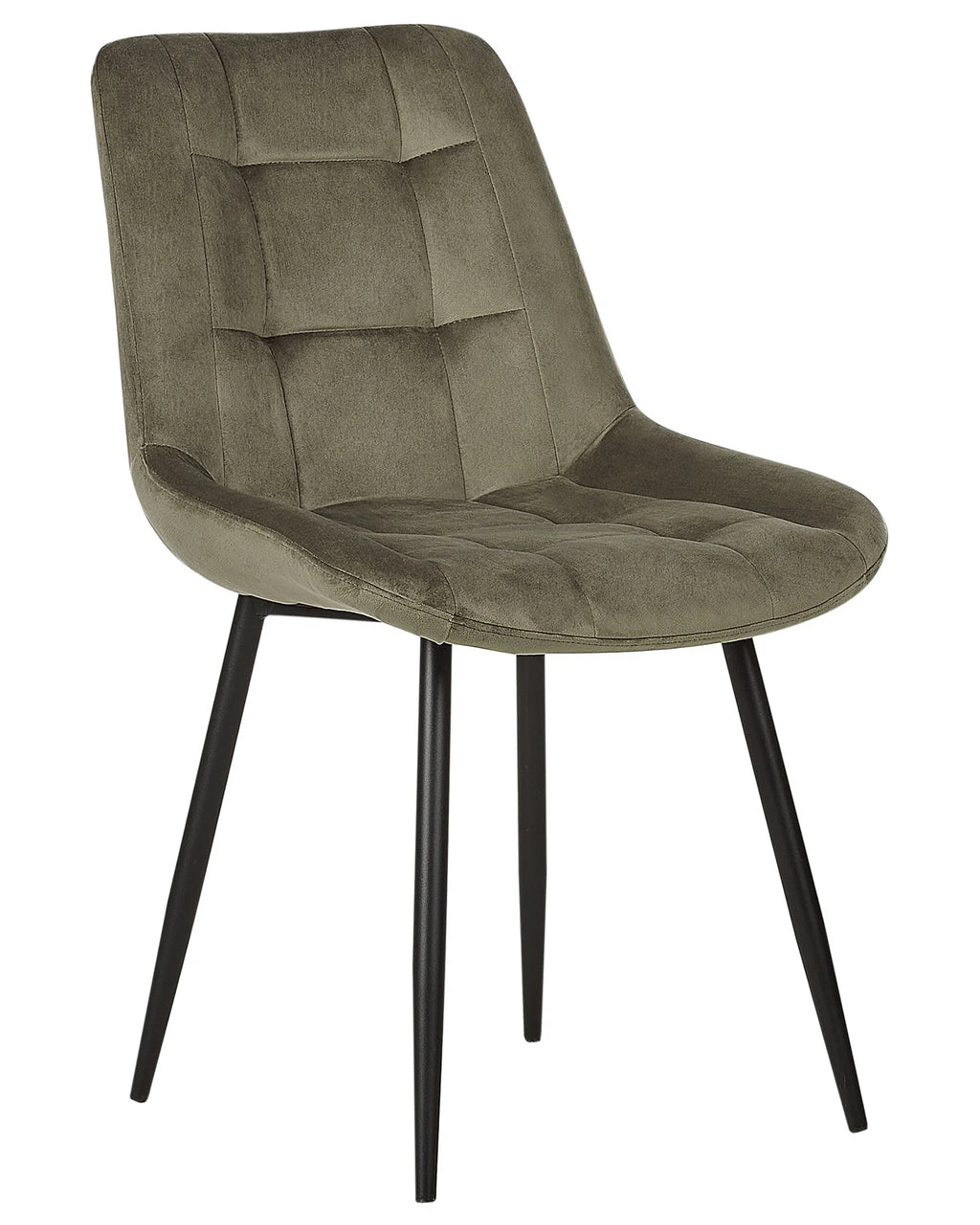 Set of 2 Dining Chairs MELROSE Velvet Olive Green