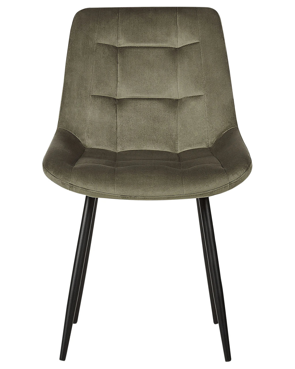 Set of 2 Dining Chairs MELROSE Velvet Olive Green