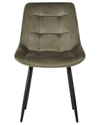 Set of 2 Dining Chairs MELROSE Velvet Olive Green