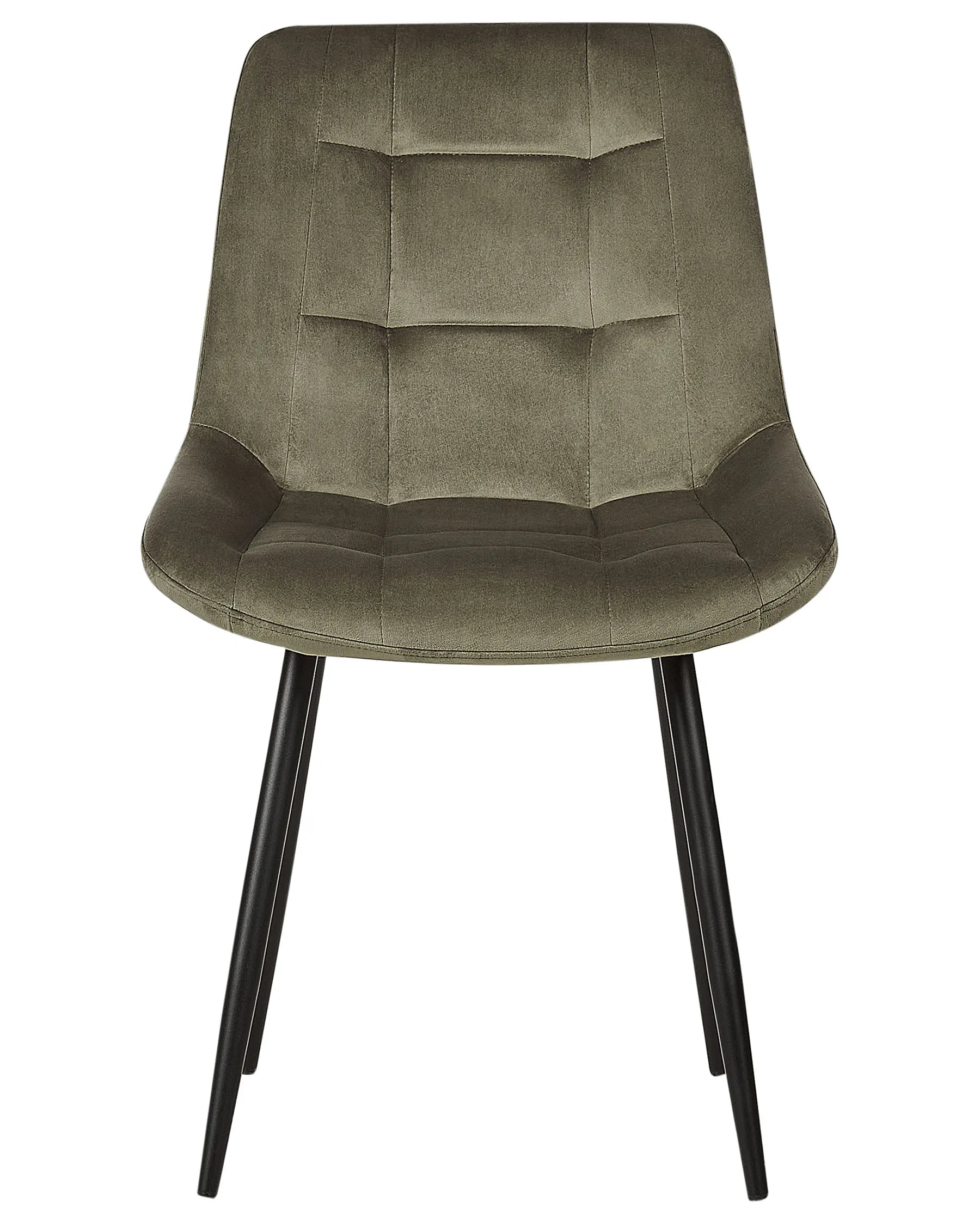Set of 2 Dining Chairs MELROSE Velvet Olive Green