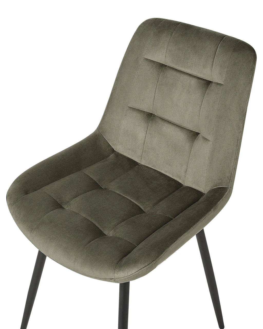 Set of 2 Dining Chairs MELROSE Velvet Olive Green
