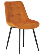 Set of 2 Dining Chairs MELROSE Velvet Orange