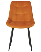 Set of 2 Dining Chairs MELROSE Velvet Orange