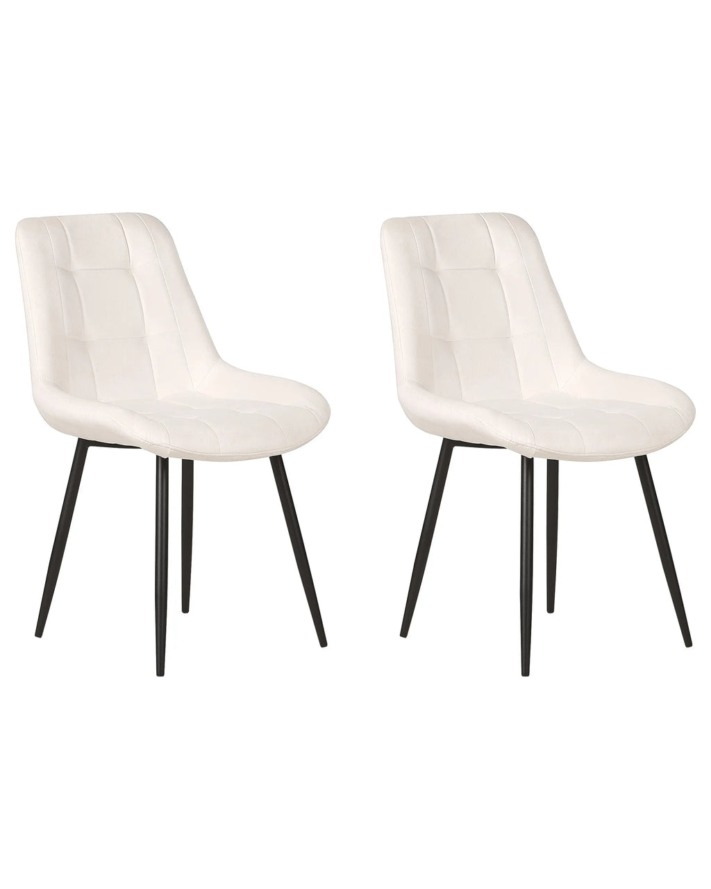 Set of 2 Dining Chairs MELROSE Velvet Off-White