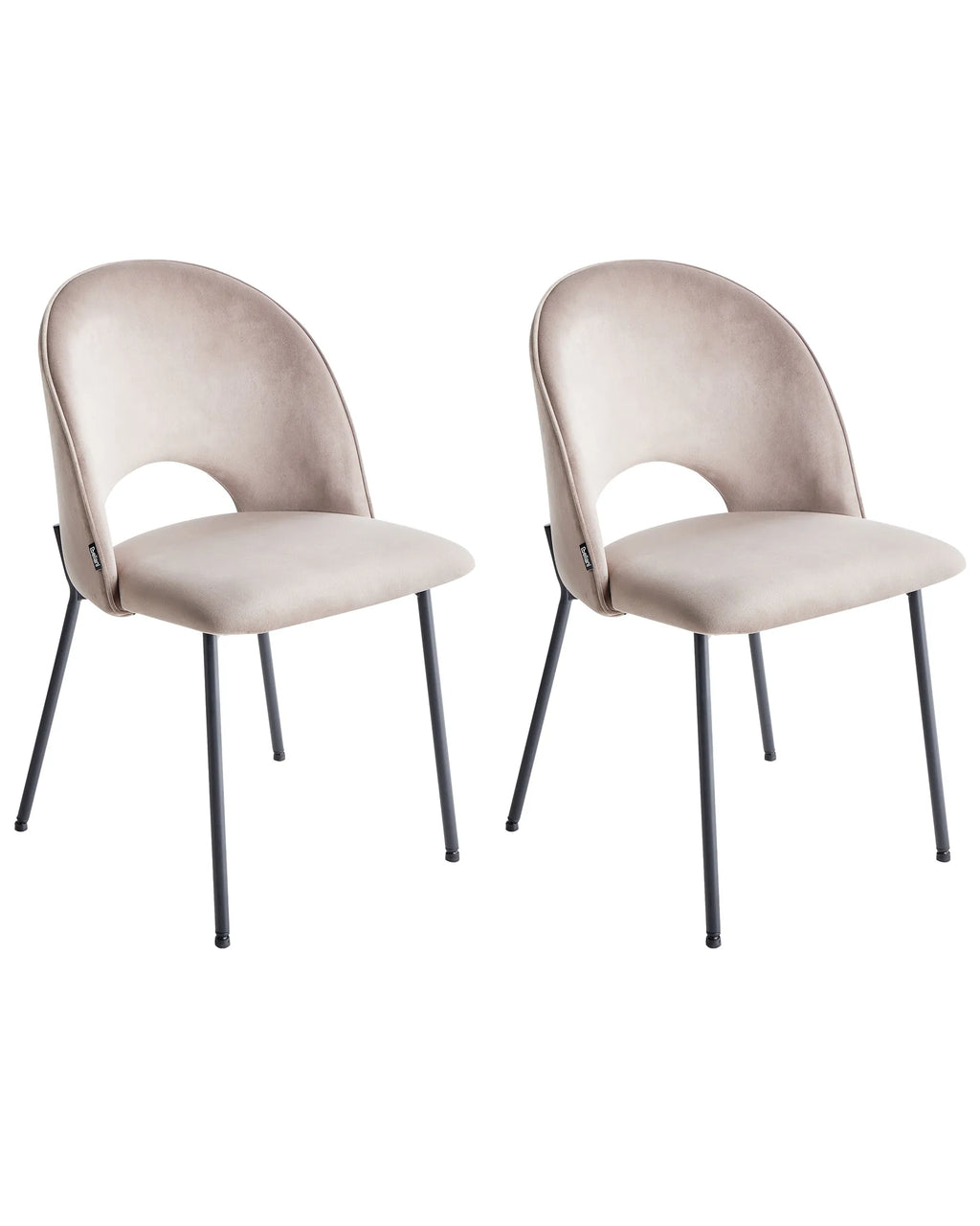 Set of 2 Dining Chairs COVELO Velvet Taupe