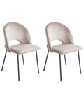 Set of 2 Dining Chairs COVELO Velvet Taupe