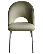Set of 2 Dining Chairs COVELO Velvet Dark Green