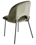 Set of 2 Dining Chairs COVELO Velvet Dark Green