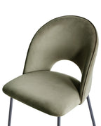 Set of 2 Dining Chairs COVELO Velvet Dark Green