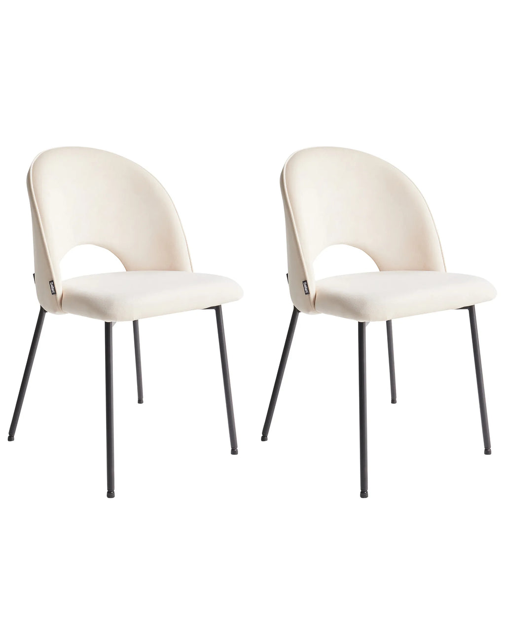 Set of 2 Dining Chairs COVELO Fabric Light Beige
