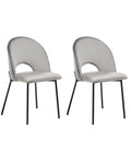 Set of 2 Dining Chairs COVELO Velvet Grey