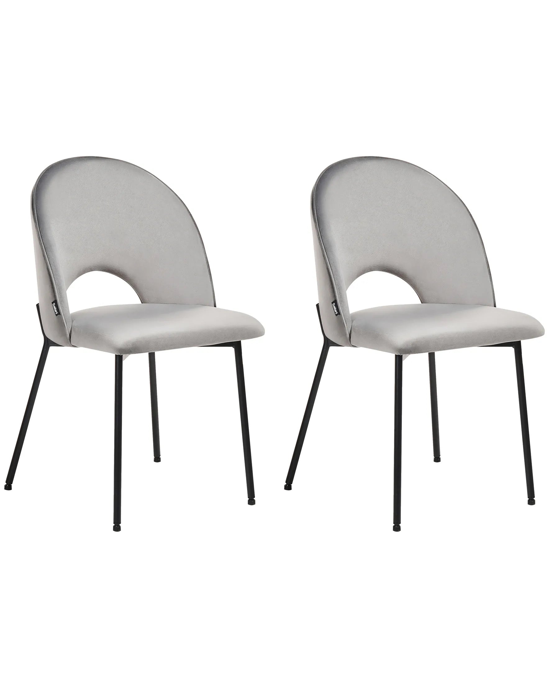 Set of 2 Dining Chairs COVELO Velvet Grey