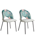 Set of 2 Dining Chairs COVELO Velvet Mint Green