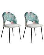 Set of 2 Dining Chairs COVELO Velvet Mint Green