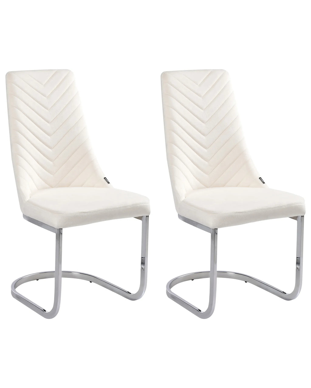 Set of 2 Dining Chairs ALTOONA Velvet Off-White