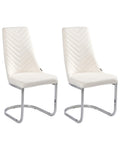 Set of 2 Dining Chairs ALTOONA Velvet Off-White