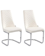 Set of 2 Dining Chairs ALTOONA Velvet Off-White