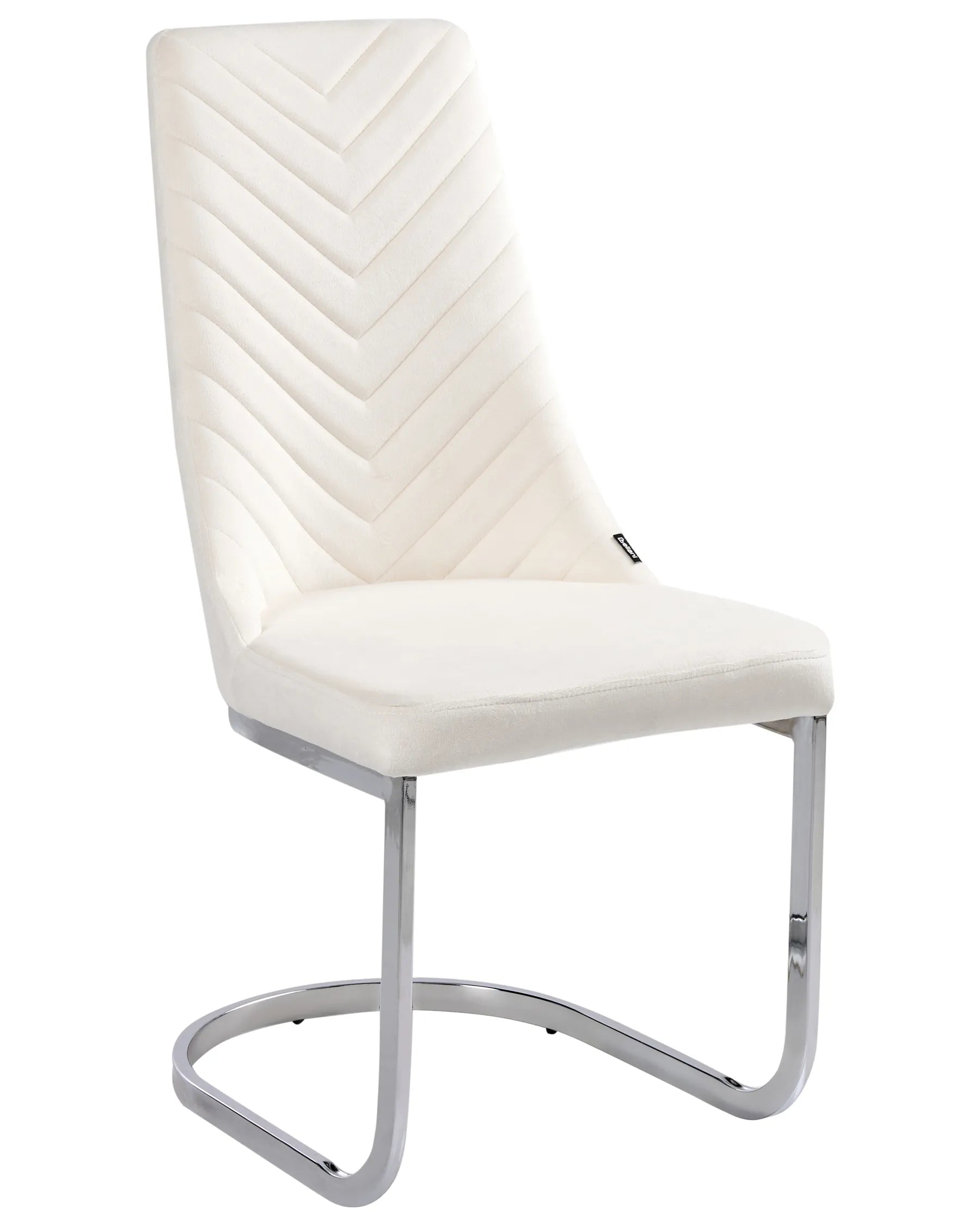 Set of 2 Dining Chairs ALTOONA Velvet Off-White