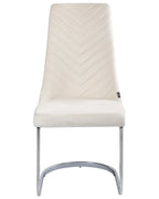 Set of 2 Dining Chairs ALTOONA Velvet Off-White
