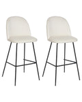 Set of 2 Bar Chairs ARCOLA Velvet Off-White
