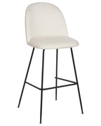 Set of 2 Bar Chairs ARCOLA Velvet Off-White