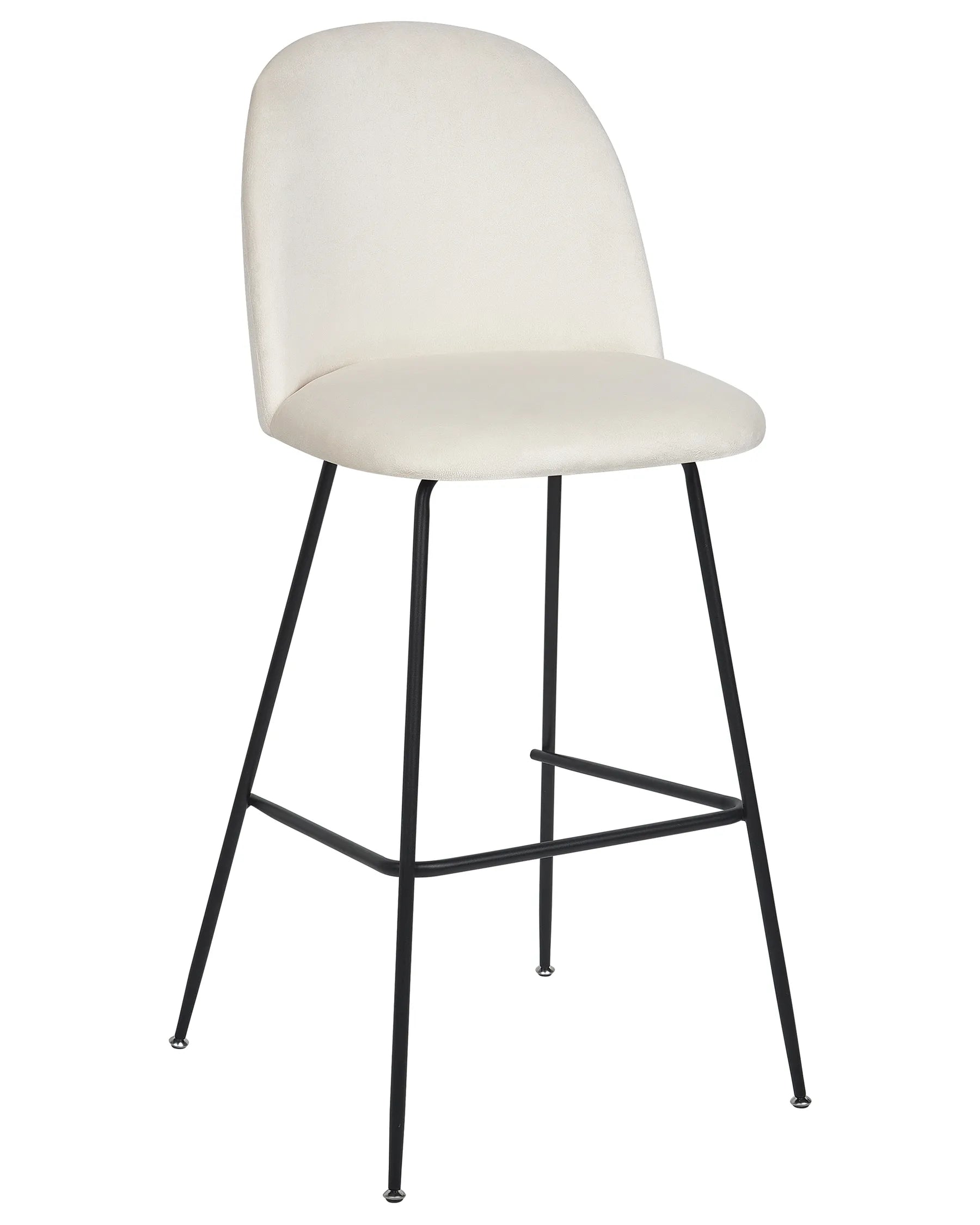 Set of 2 Bar Chairs ARCOLA Velvet Off-White