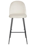 Set of 2 Bar Chairs ARCOLA Velvet Off-White