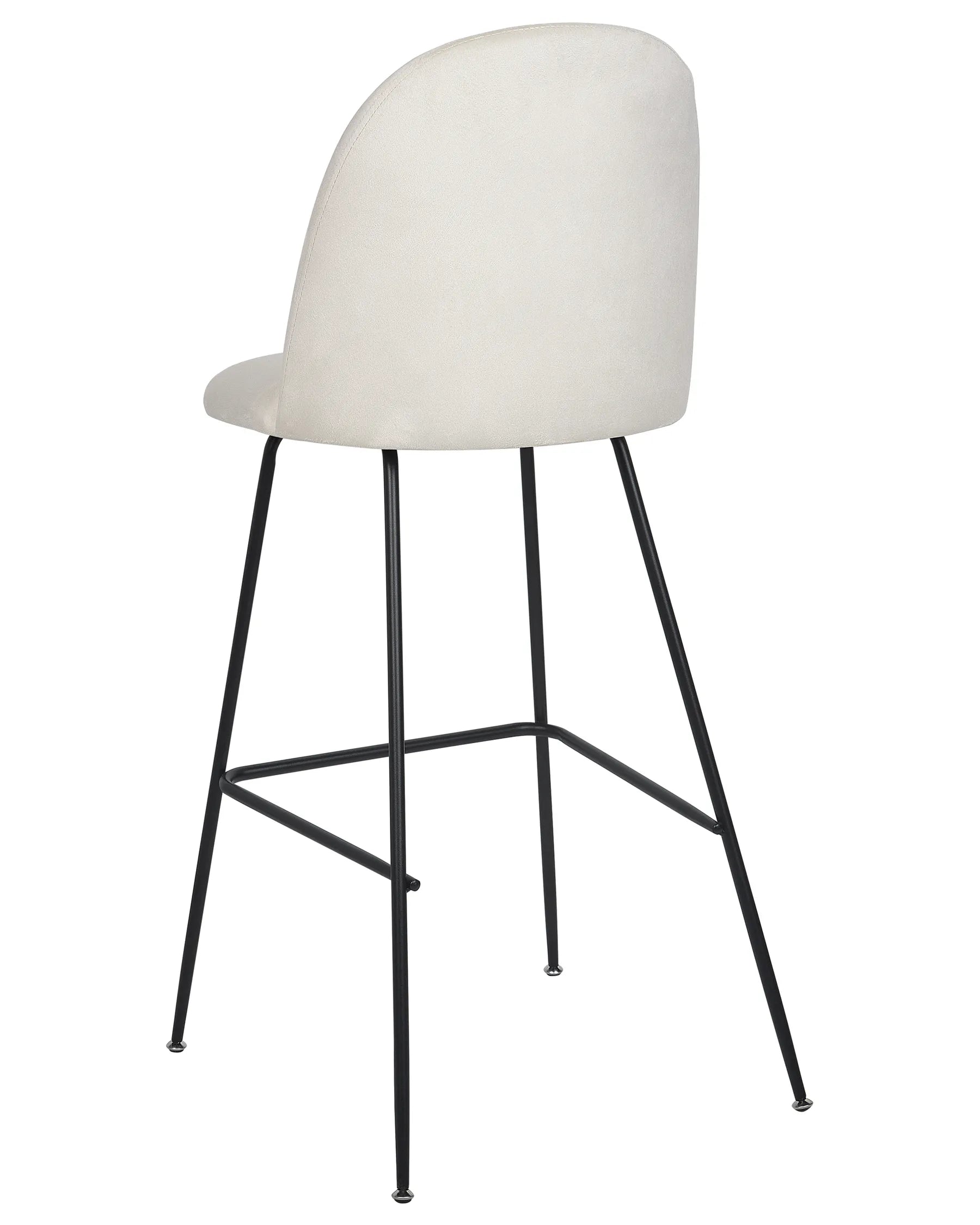 Set of 2 Bar Chairs ARCOLA Velvet Off-White