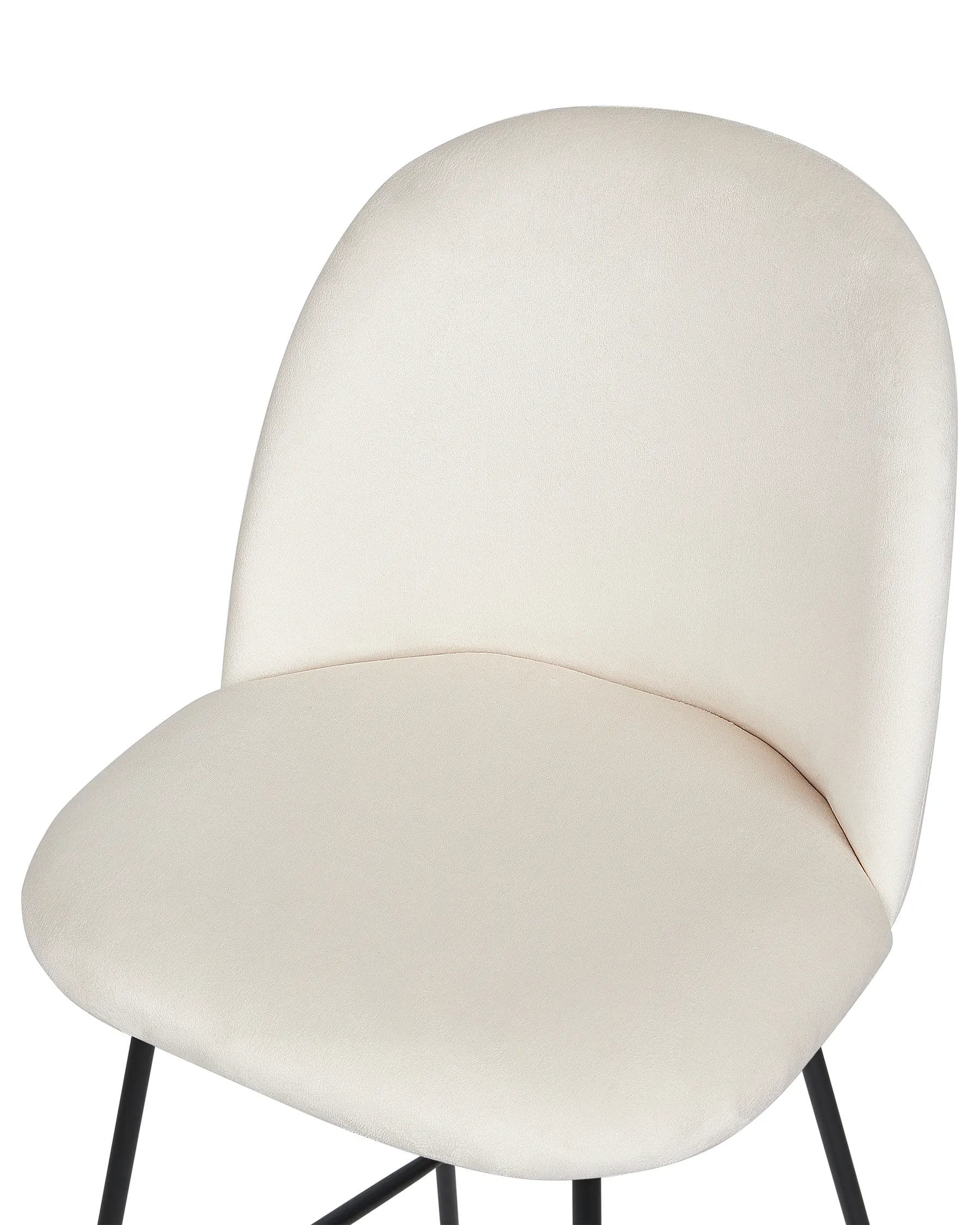 Set of 2 Bar Chairs ARCOLA Velvet Off-White