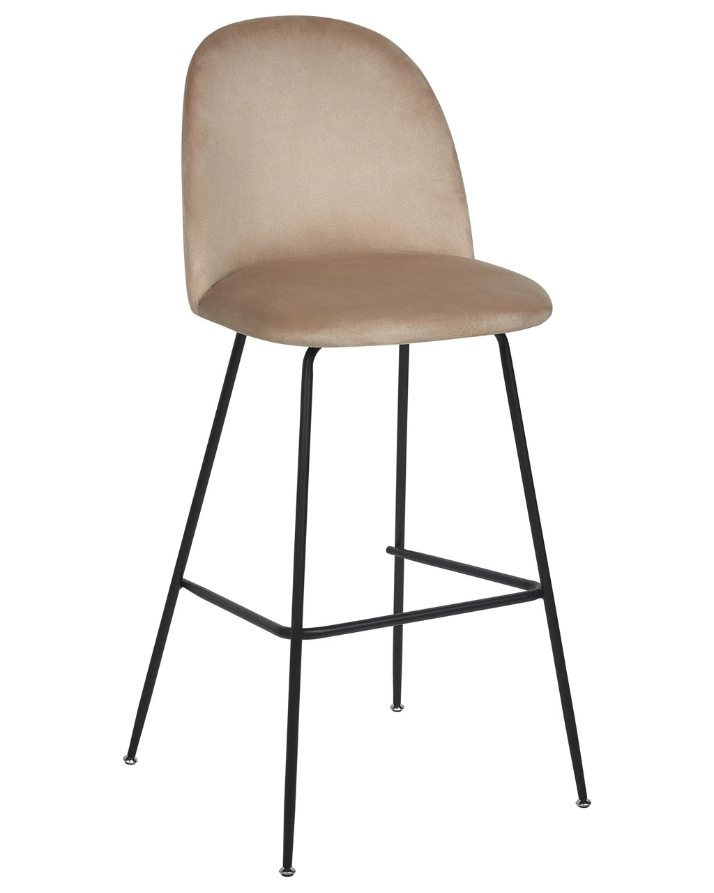 Set of 2 Bar Chairs ARCOLA Velvet Taupe