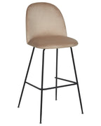 Set of 2 Bar Chairs ARCOLA Velvet Taupe