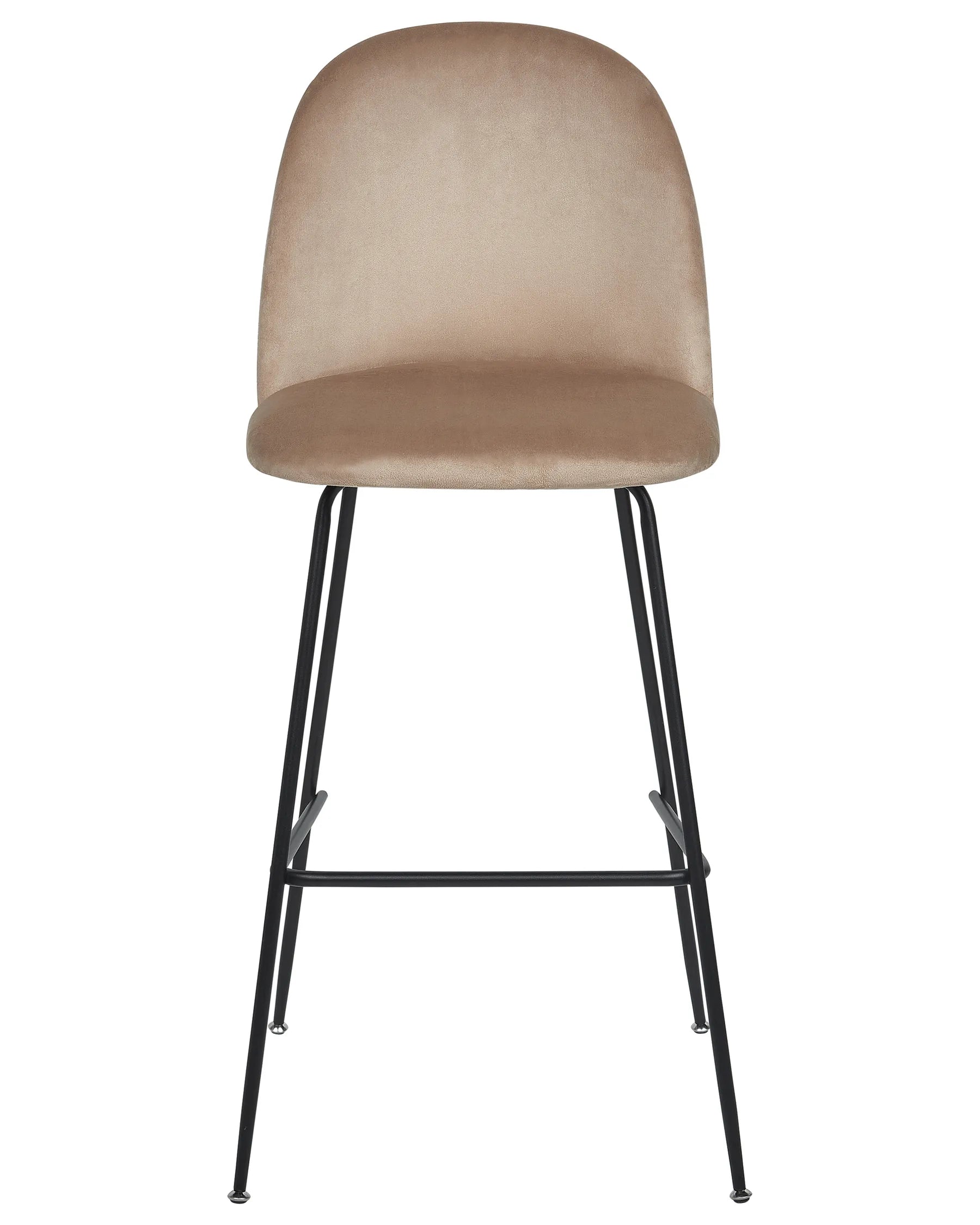 Set of 2 Bar Chairs ARCOLA Velvet Taupe