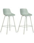Set of 2 Bar Chairs EMMET Light Green