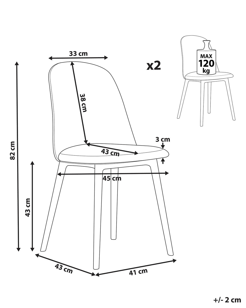 Set of 2 Dining Chairs FOMBY White