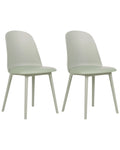 Set of 2 Dining Chairs FOMBY Light Green