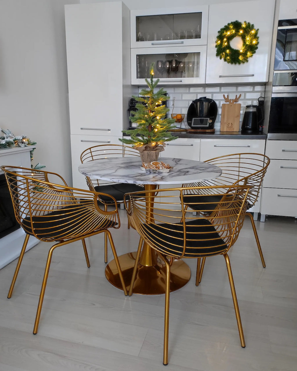 Dining Table BOCA Marble/ Gold 90 cm 90 cm