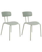 Set of 2 Dining Chairs SIBLEY Light Green